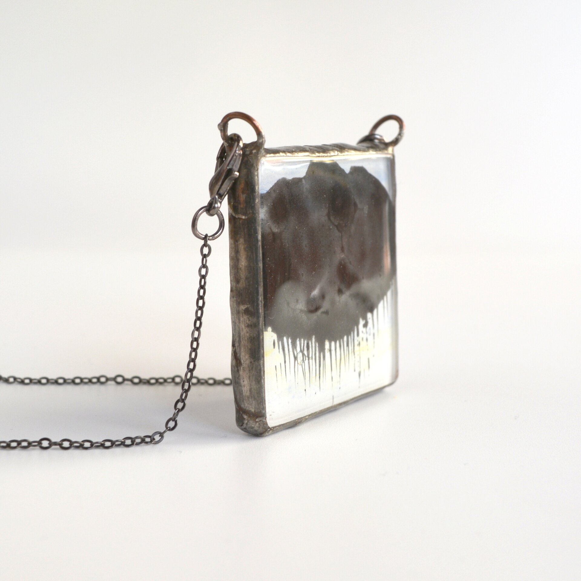 Colgante con nube de tormenta, Arte para vestir pintado a mano, Joyas únicas - 2